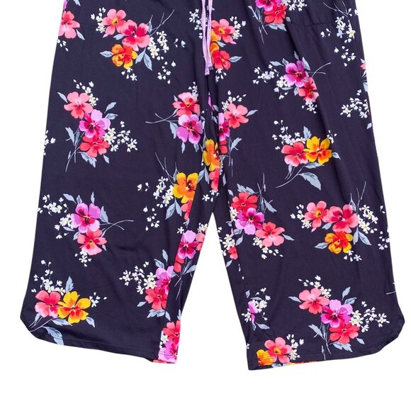 Cuddl Duds Floral Capri Pajama Pants Soft Cottagecore Pockets Loungewear Sz XL - Picture 4 of 11